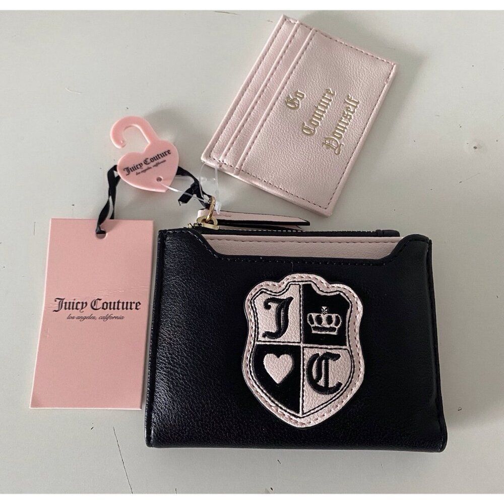 Juicy Couture Queen Of Everything Bifold Wallet With Pullout Card Case Liquorice